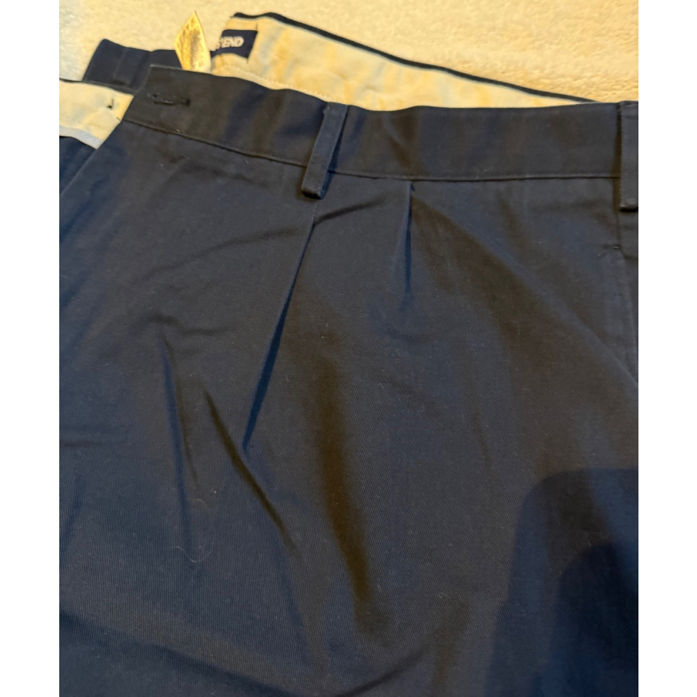 Lands End Mens Navy Chino Pleated Pants 40x30 - Picture 3 of 3